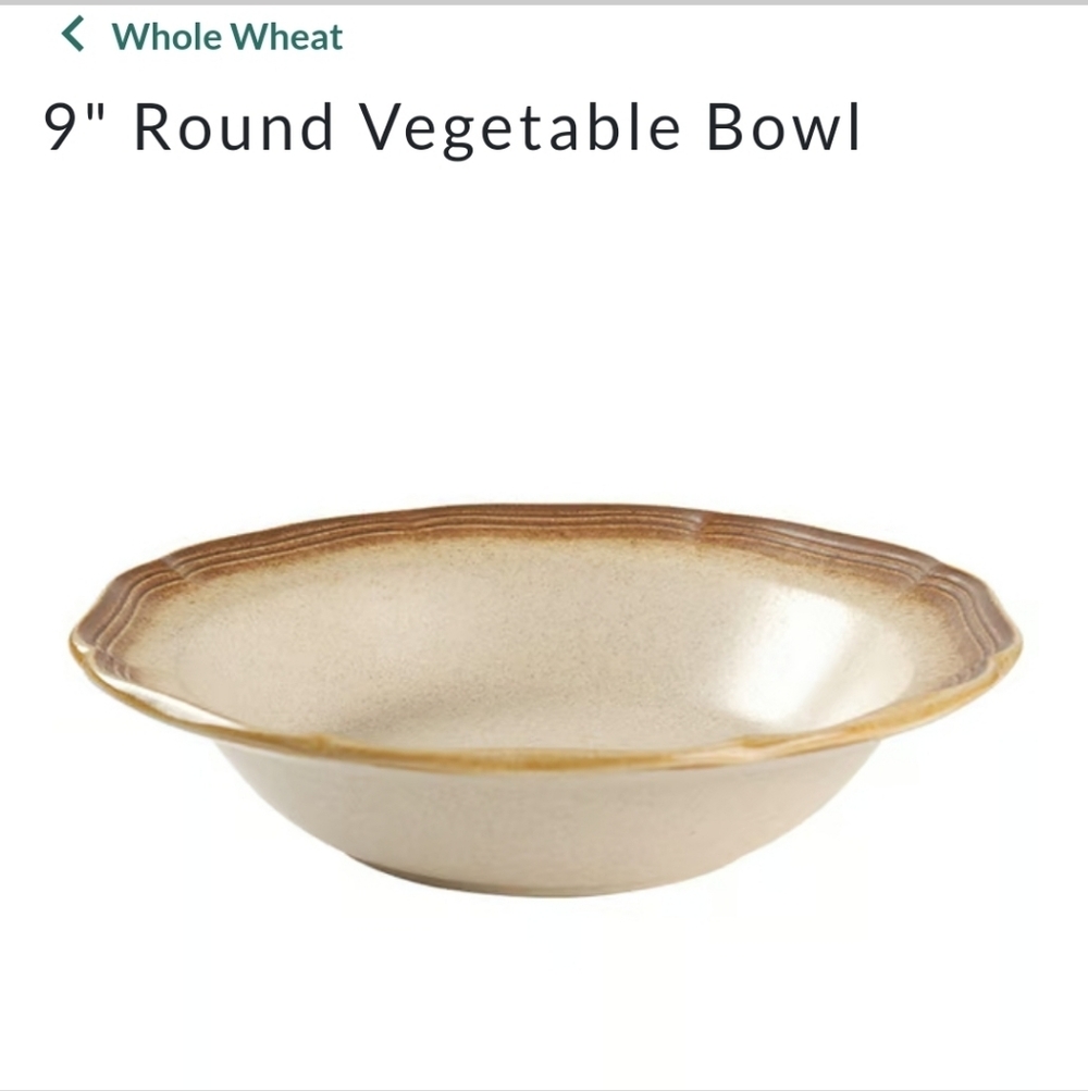 9" Vegetable Serving Bowl - Vintage 1981 Whole Wheatby MIKASA [E8000]